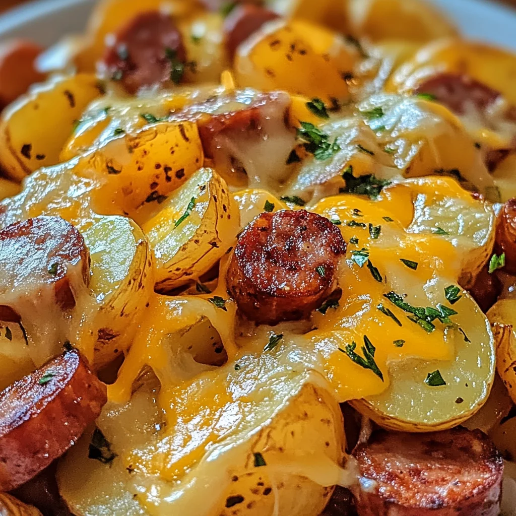 Cheesy Ranch Potatoes and Smoked Sausage