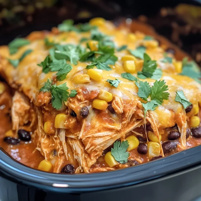 Crockpot Chicken Enchilada Casserole