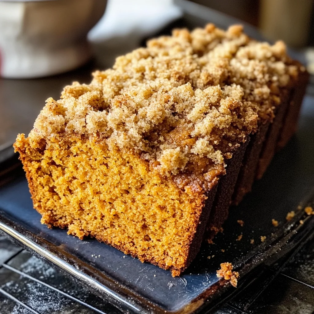 Easy Pumpkin Bread with Crumb Topping
