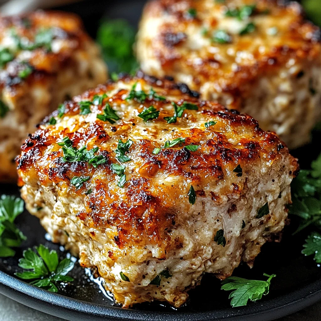 Garlic Parmesan Chicken Meatloaves