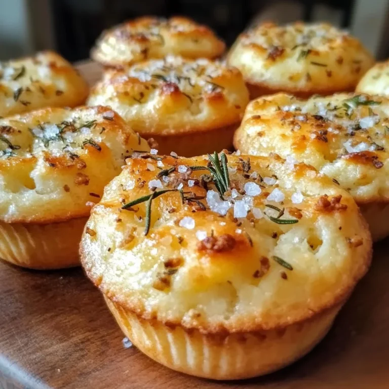 Golden Crust Garlic Rosemary Focaccia Muffins