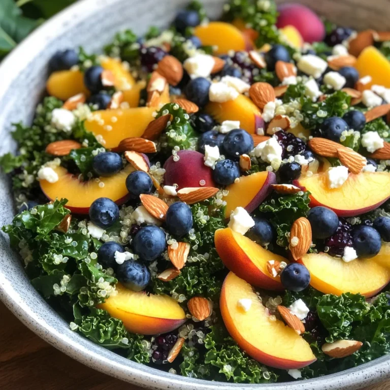 Summer Peach & Blueberry Kale Salad