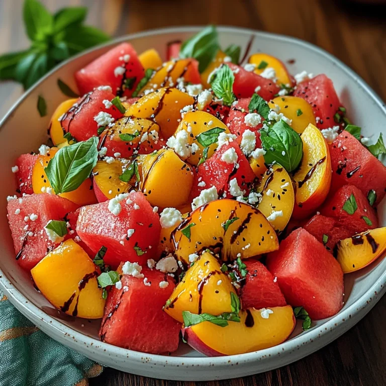 Watermelon Peach Salad – A Refreshing Gourmet Salad