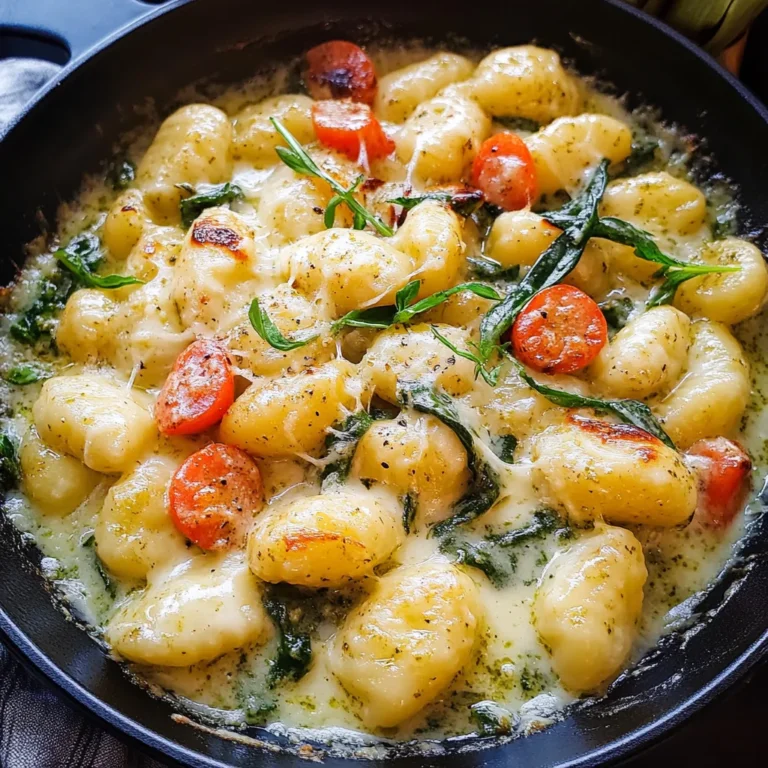 Creamy Pesto Gnocchi with Spinach and Artichokes