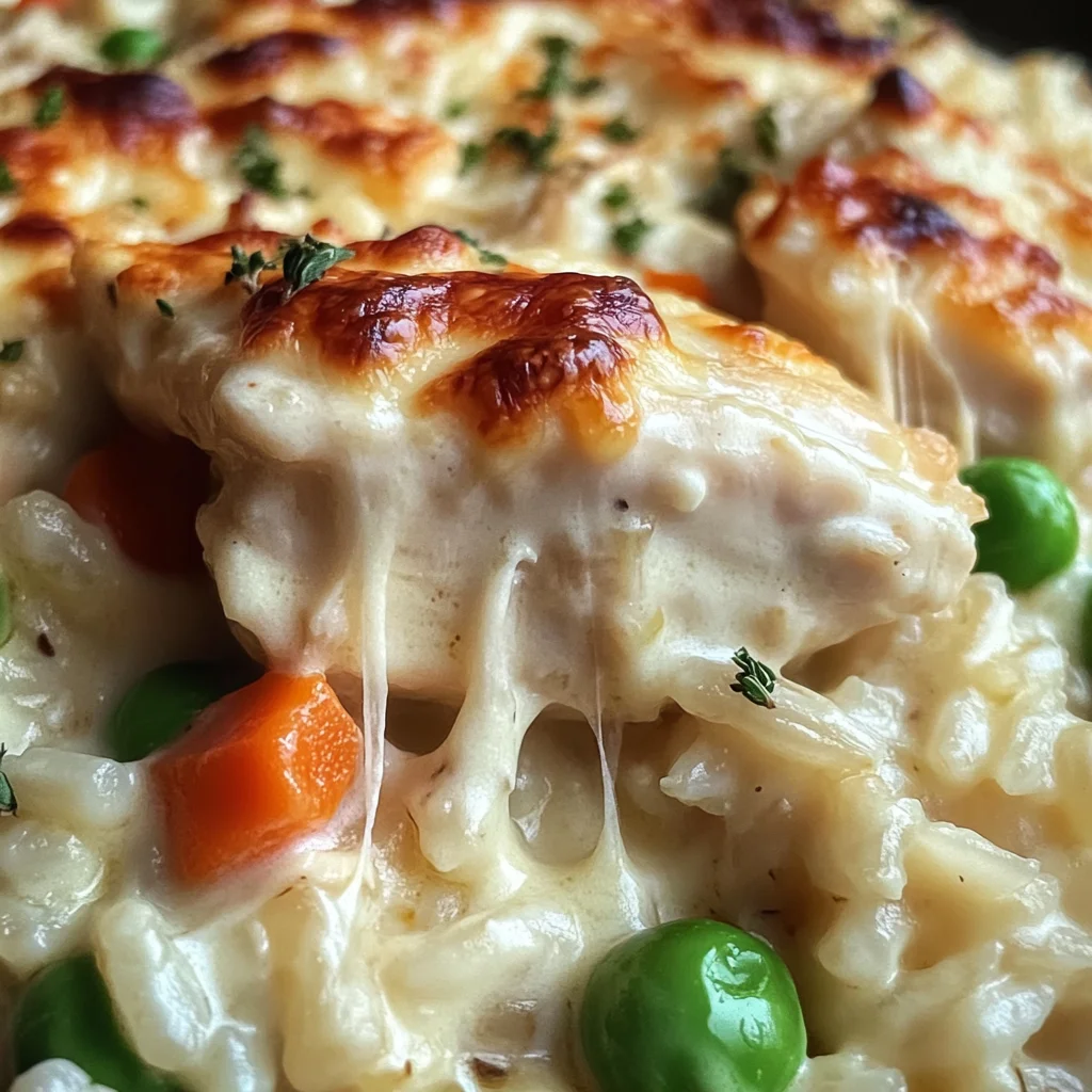 Dump-and-Bake Chicken Alfredo Rice Casserole Recipe