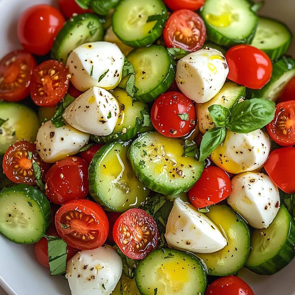Easy Cucumber Mozzarella Salad