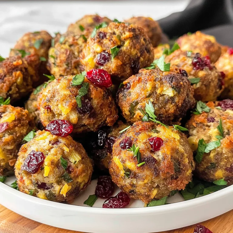 Festive Cranberry Turkey Stuffing Balls