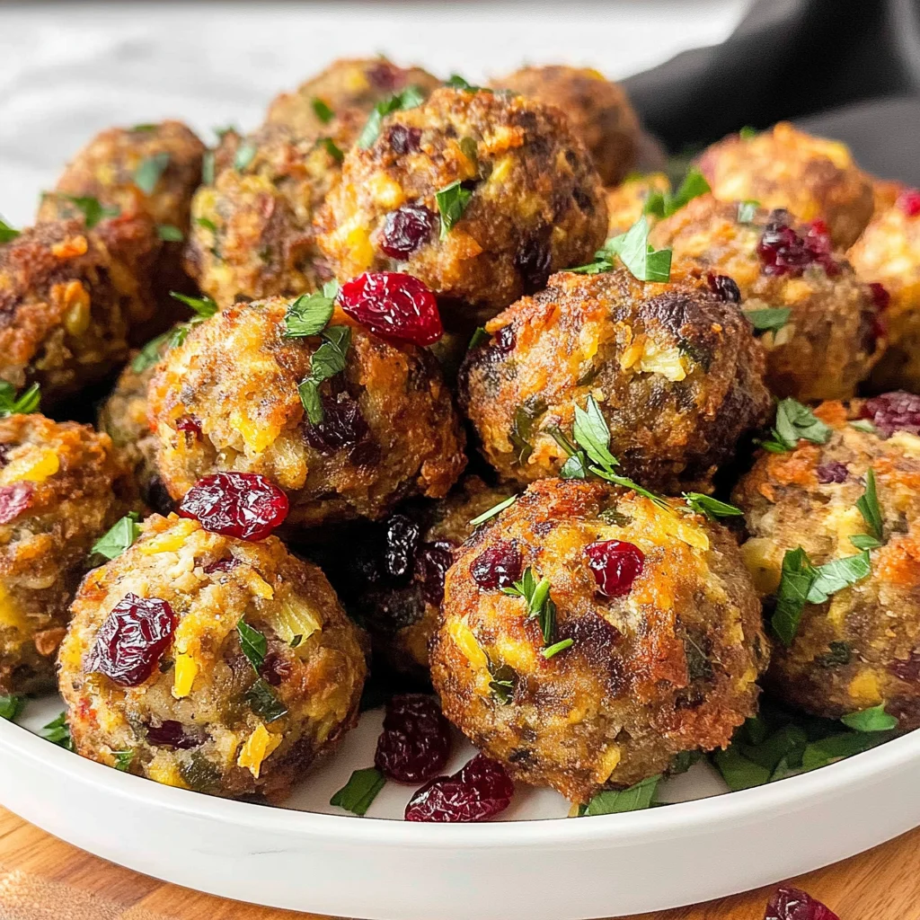 Festive Cranberry Turkey Stuffing Balls