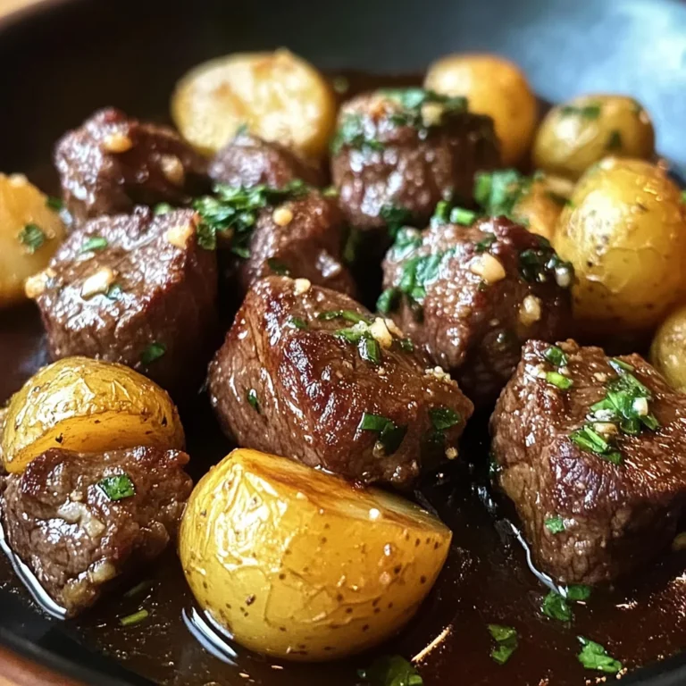 Garlic Butter Beef Bites with Potatoes