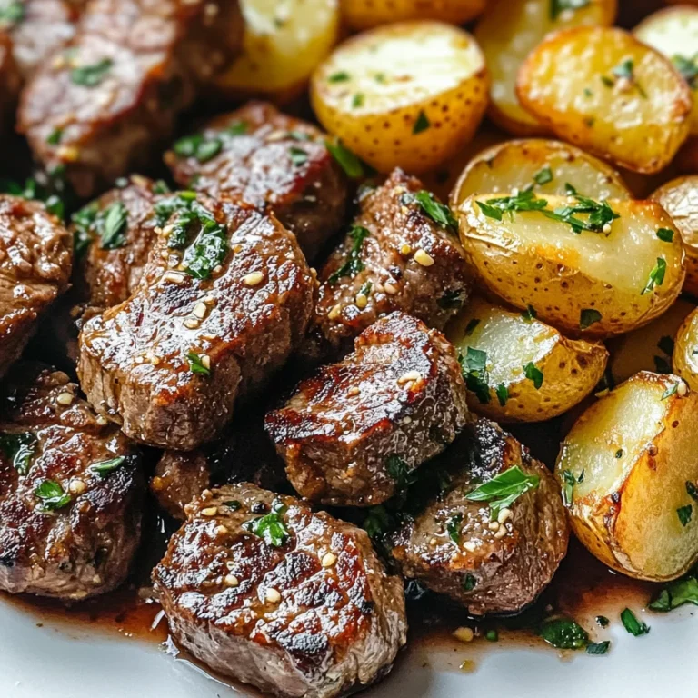 Garlic Steak Bites and Potatoes