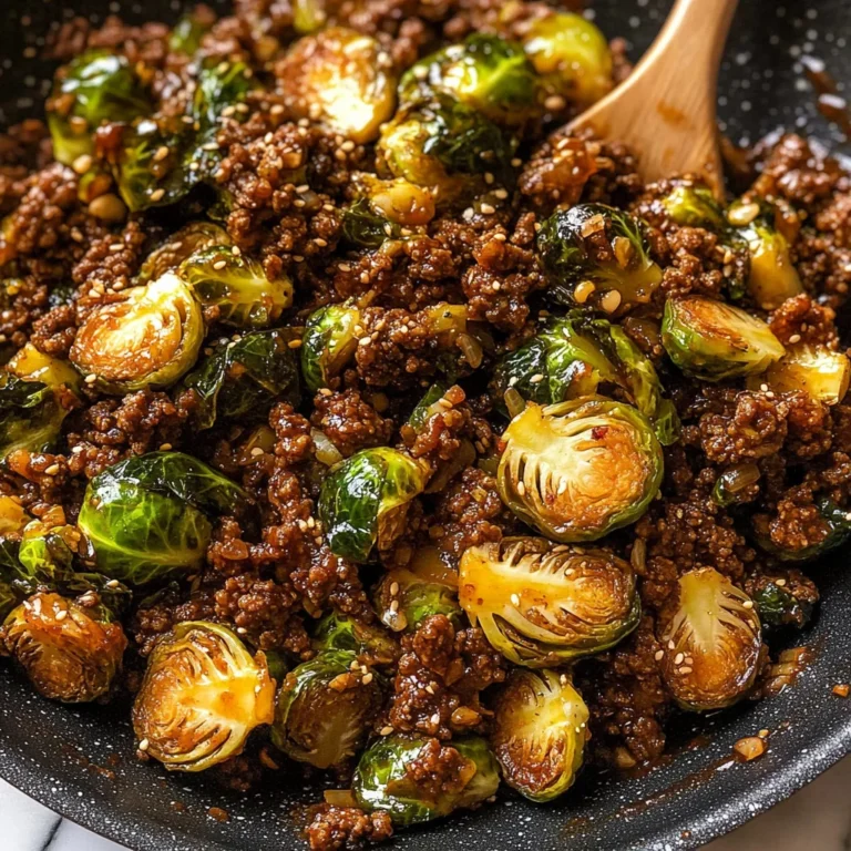 Ground Beef and Brussels Sprouts