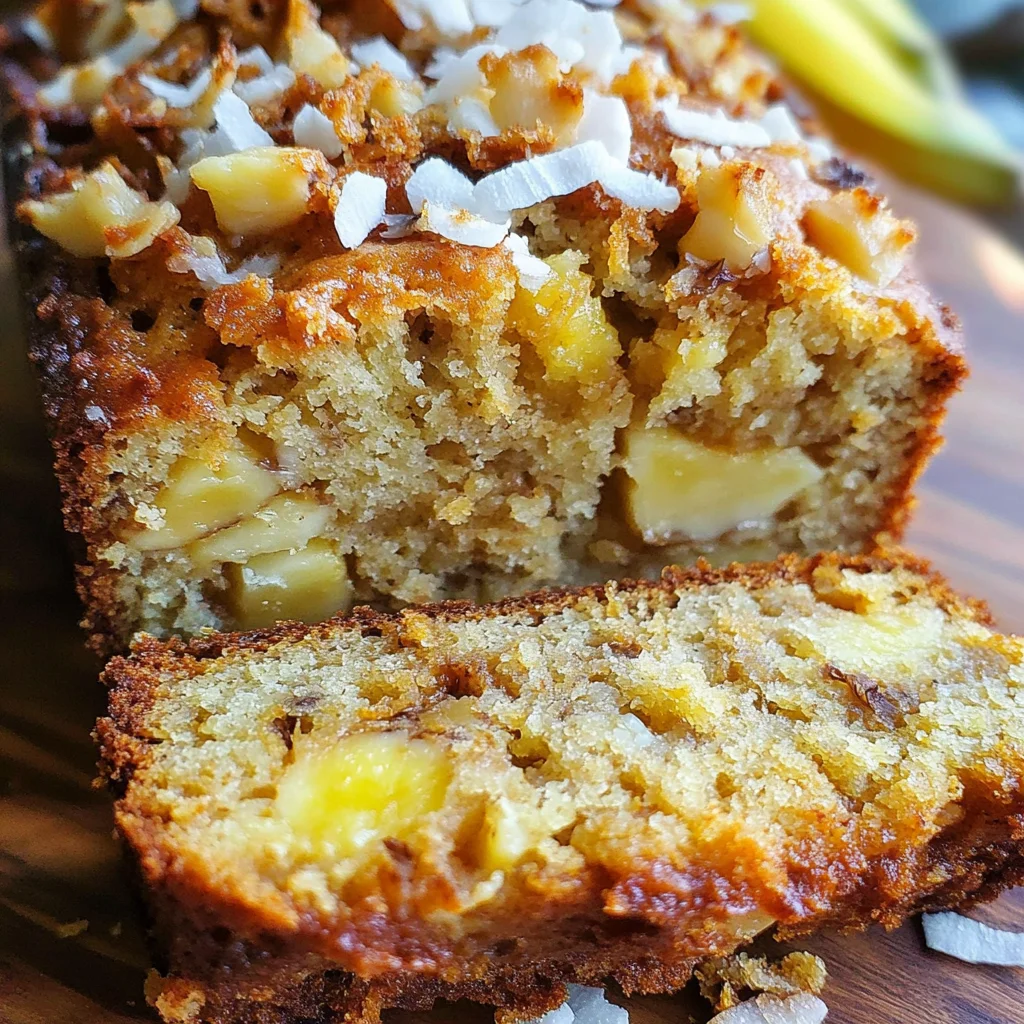 Hawaiian Banana Bread with Pineapple, Coconut & Macadamia Nuts