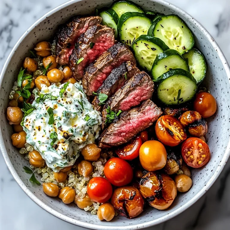 Mediterranean Steak Bowl with Tzatziki