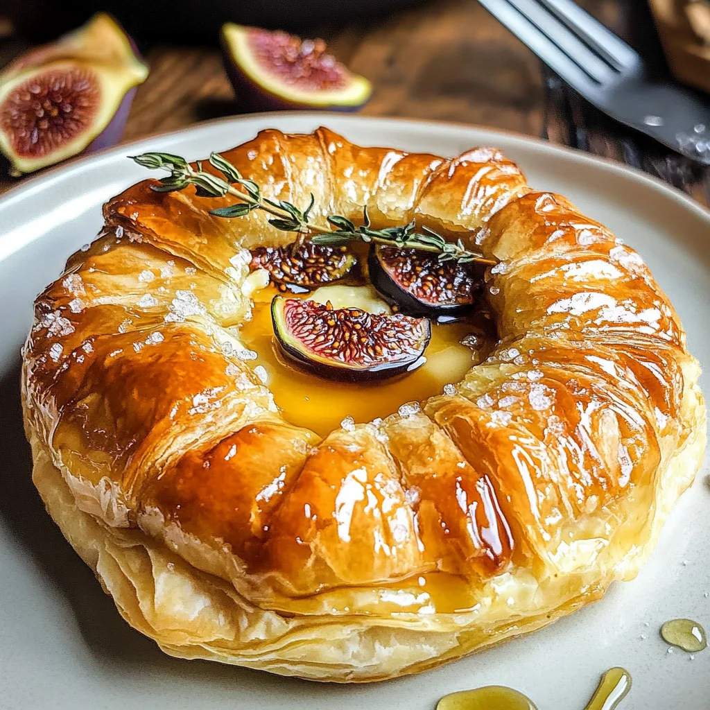 Baked Brie in Puff Pastry with Honey and Fig