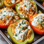 Buffalo Chicken Stuffed Peppers - Dairy Free & Low Carb