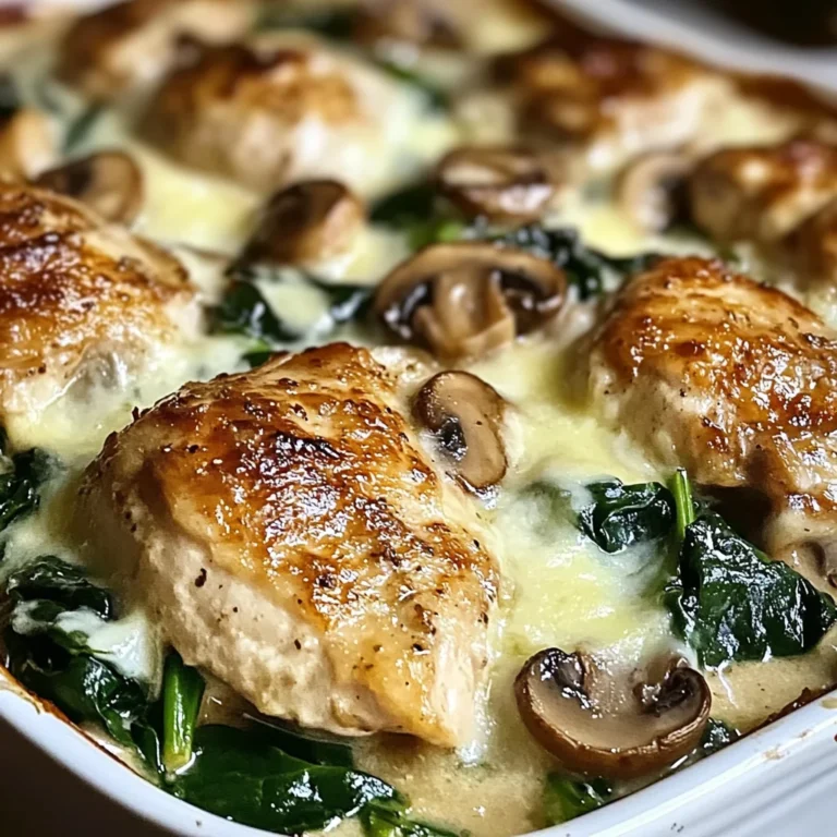 Chicken, Spinach, and Mushroom Low Carb Oven Dish