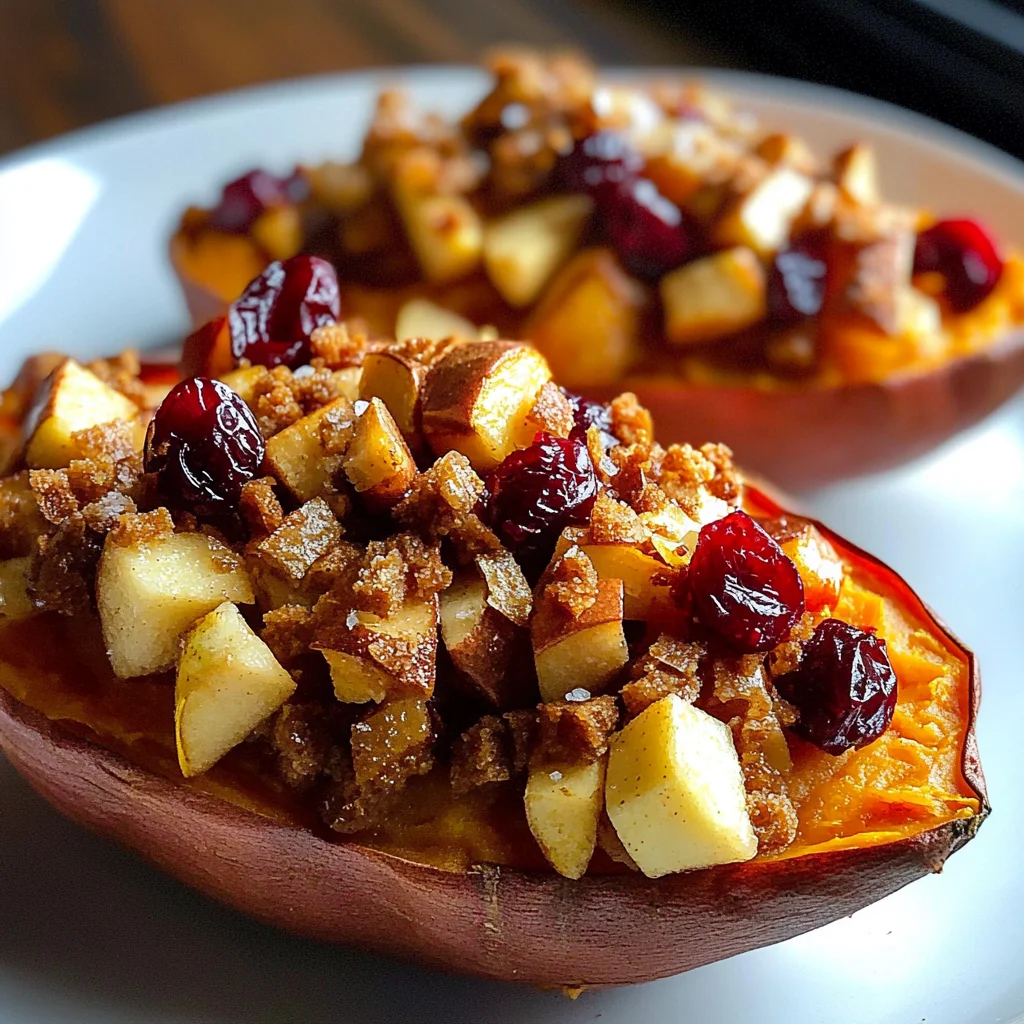Cranberry Apple Twice-Baked Sweet Potatoes