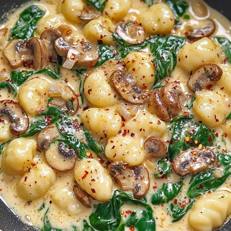 Creamy Spinach and Mushroom Gnocchi (One-Pan, 20 Minutes)