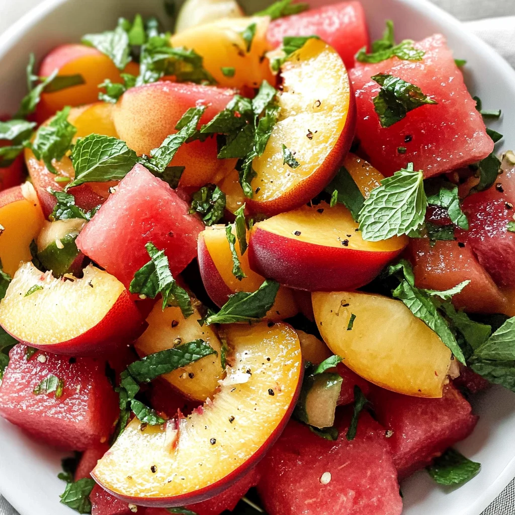 Easy Summer Peach Watermelon Salad