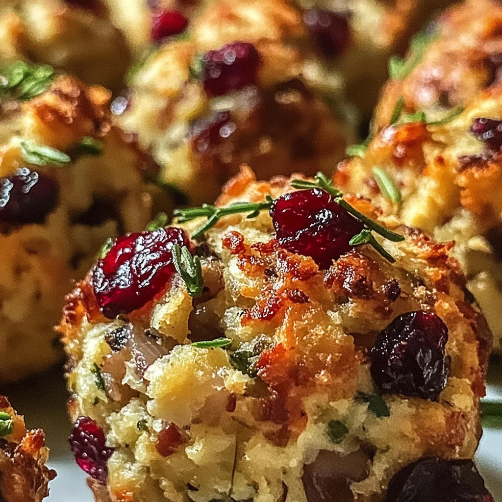 Festive Cranberry Turkey Stuffing Balls