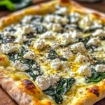 Greek Roasted Garlic Spinach White Pizza