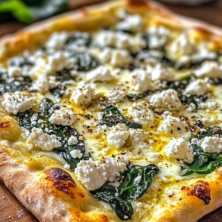 Greek Roasted Garlic Spinach White Pizza