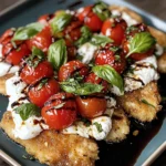 Italian Basil Chicken Cutlets with Tomato and Burrata Topping