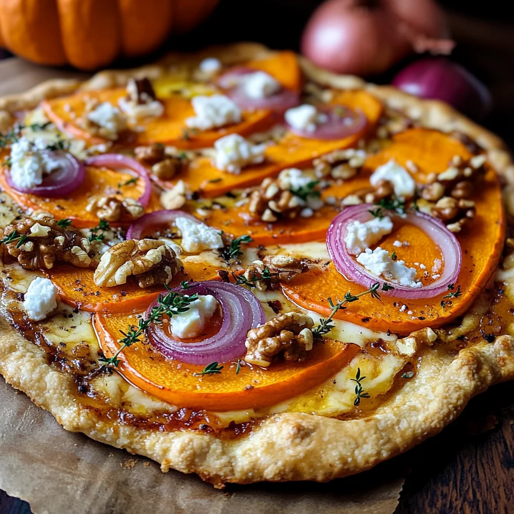 Kürbis-Flammkuchen mit Feta