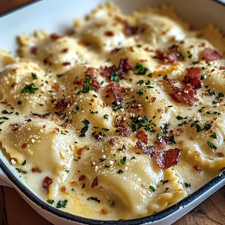 Olive Garden-Inspired Ravioli Carbonara