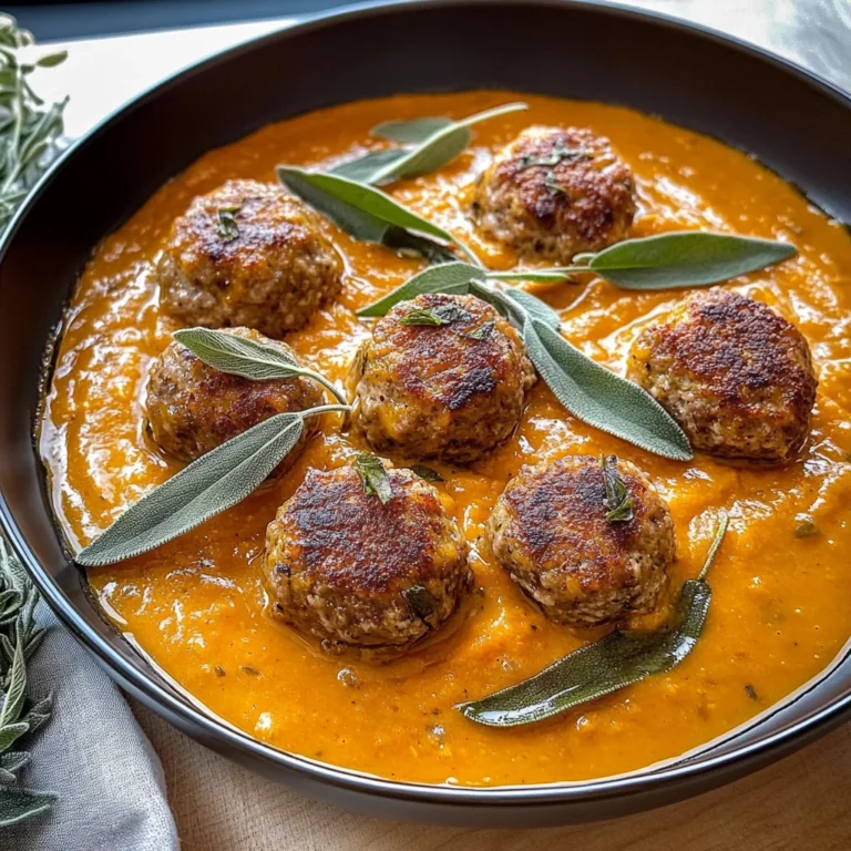 Turkey Meatballs in Pumpkin Sage Sauce