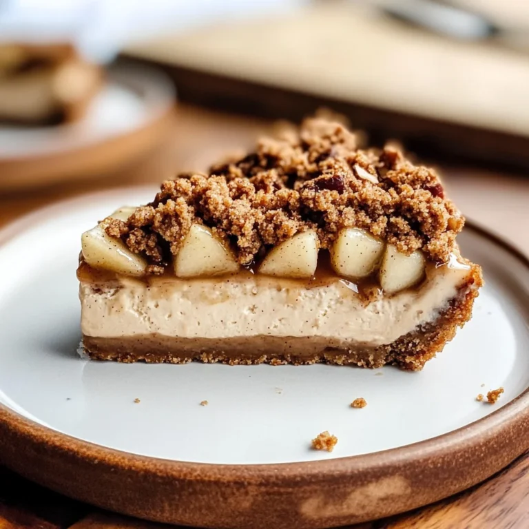 VEGAN APPLE CRUMBLE CHEESECAKE