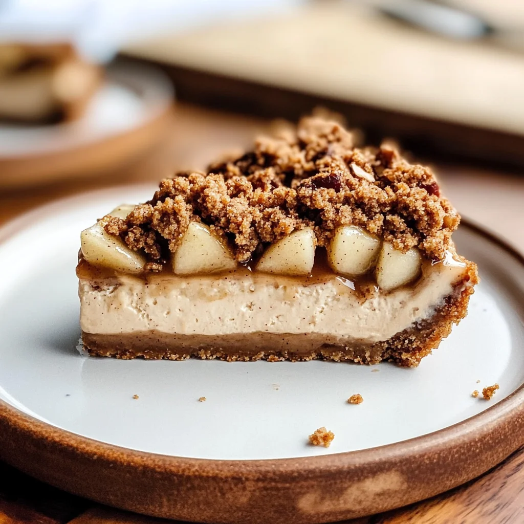 VEGAN APPLE CRUMBLE CHEESECAKE