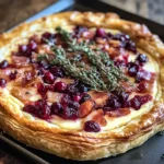 Cranberry Brie Tart with Pancetta & Thyme