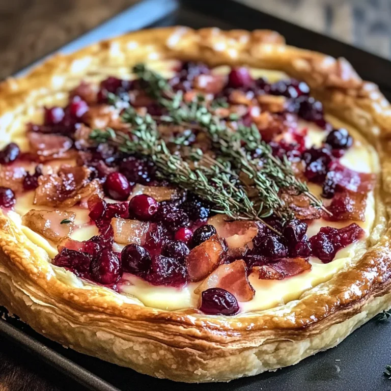 Cranberry Brie Tart with Pancetta & Thyme