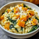 Creamy Orzo with Roasted Butternut Squash and Spinach