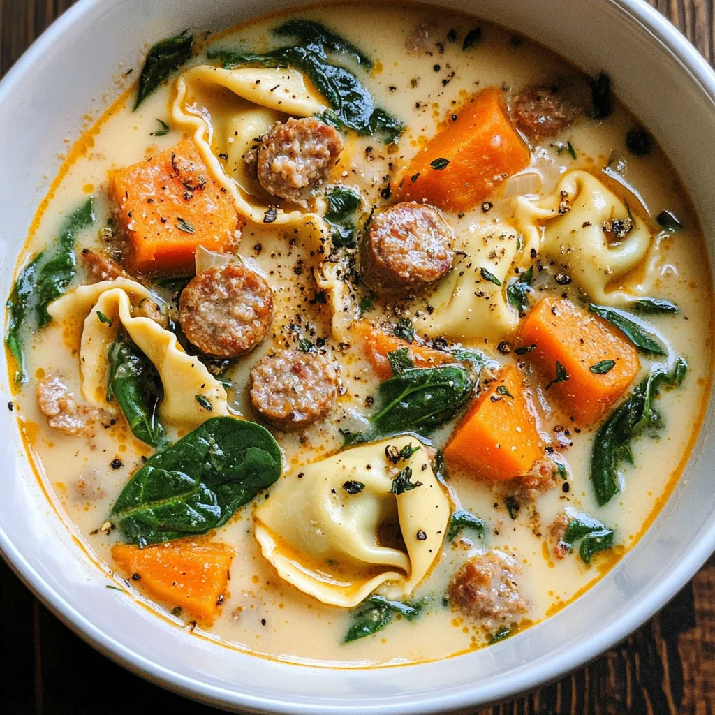 Creamy Sausage Tortellini Soup