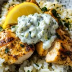 Easy Chicken Tzatziki Rice Bake
