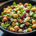 Feta & Cranberry Chickpeas with Lemon Vinaigrette