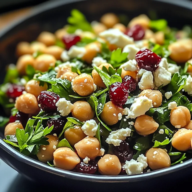 Feta & Cranberry Chickpeas with Lemon Vinaigrette