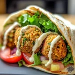 Air Fryer Falafel Wrap with Lemon Tahini
