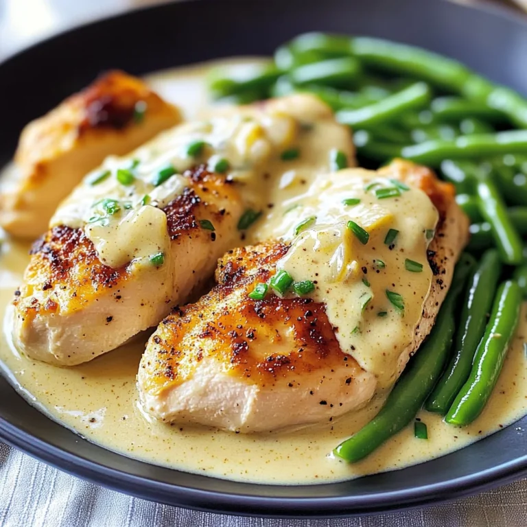 Creamy Mustard Chicken with Buttered Green Beans