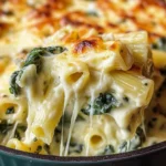 Creamy Spinach Artichoke Pasta Bake