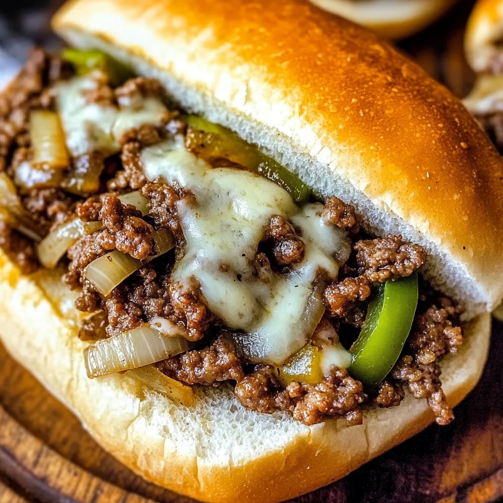 Ground Beef Philly Cheesesteaks