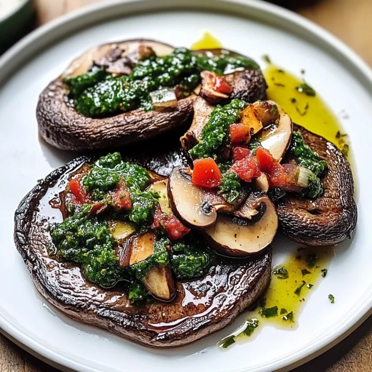 Mushroom Steak with Chimichurri Drizzle
