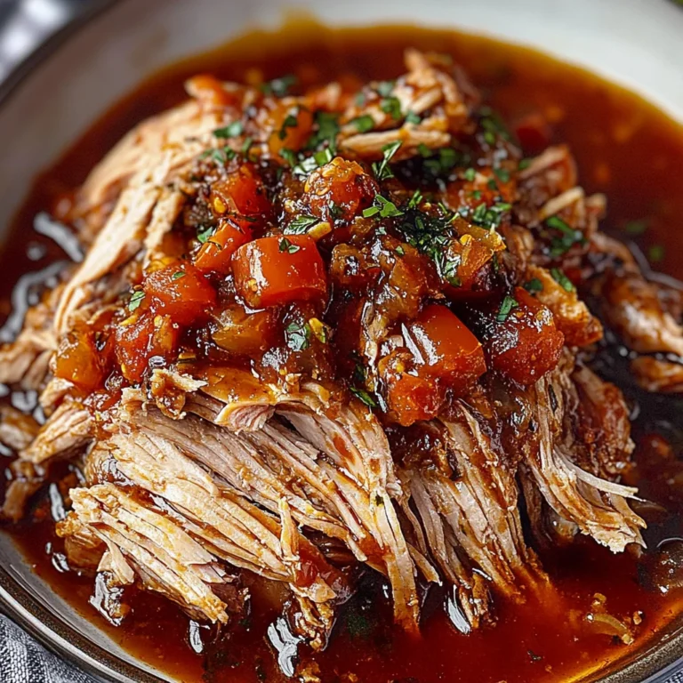 Slow-Cooked Garlic Tomato Pork Shoulder