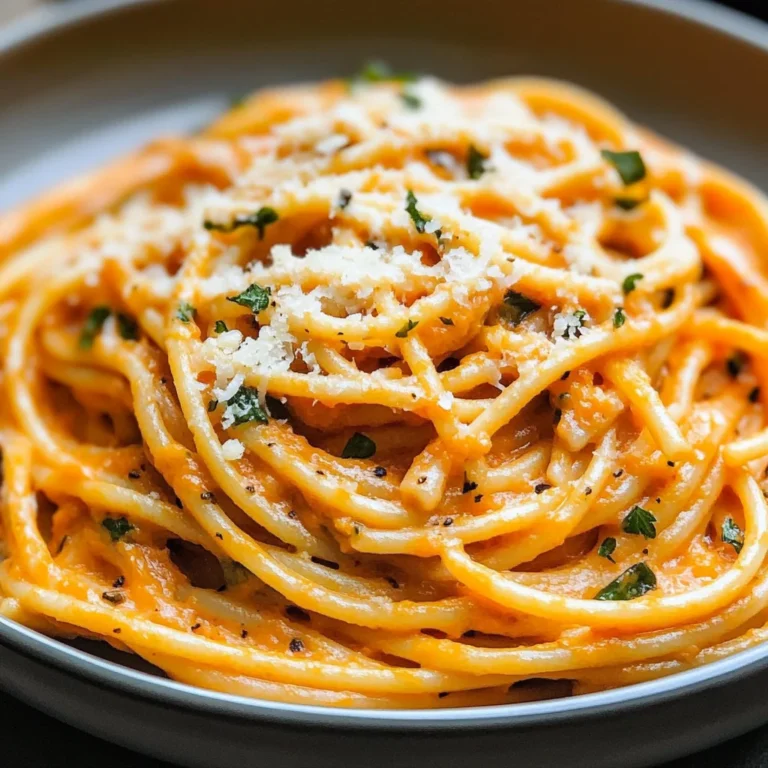 Spaghetti with Creamy Roasted Bell Pepper Sauce
