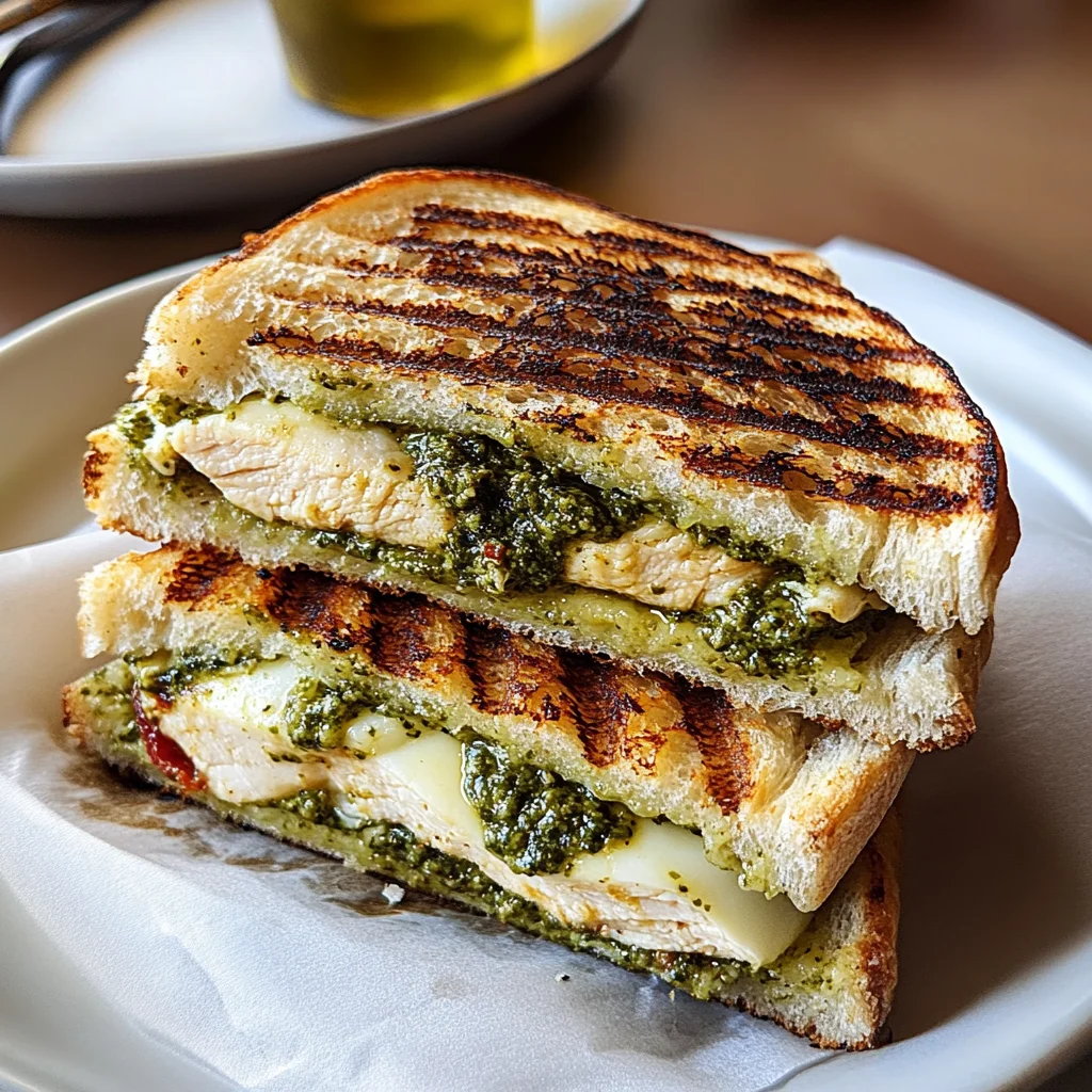 Warm Chicken Pesto Panini
