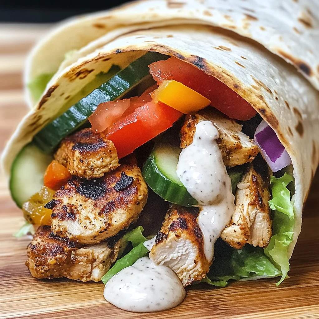 Warm Chicken Shawarma Wrap